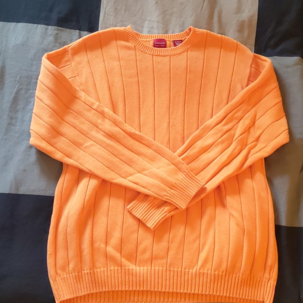 Orange stripey crewneck